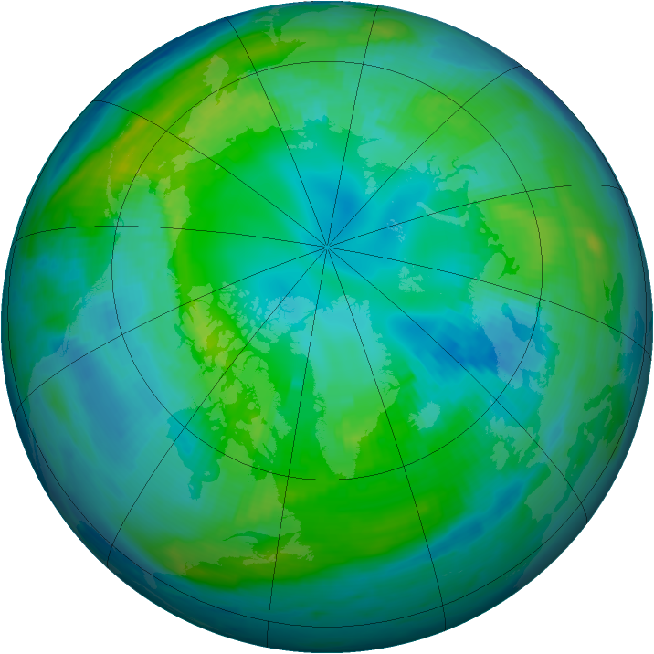 Arctic ozone map for 22 October 1998